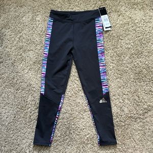 Adidas New Leggings Size 6X Black with Purple Magenta like colors